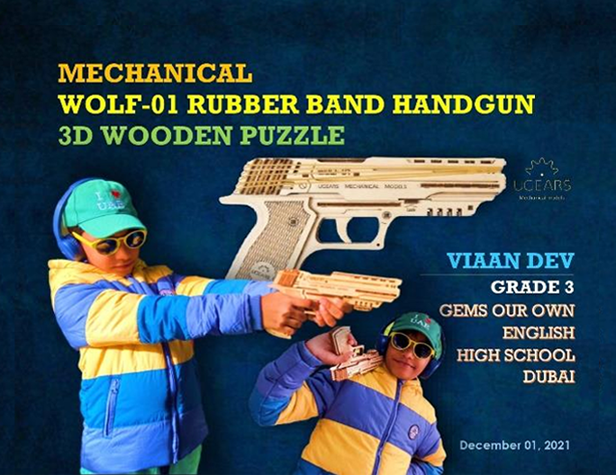 Mechanical wolf-01 rubber band handgun