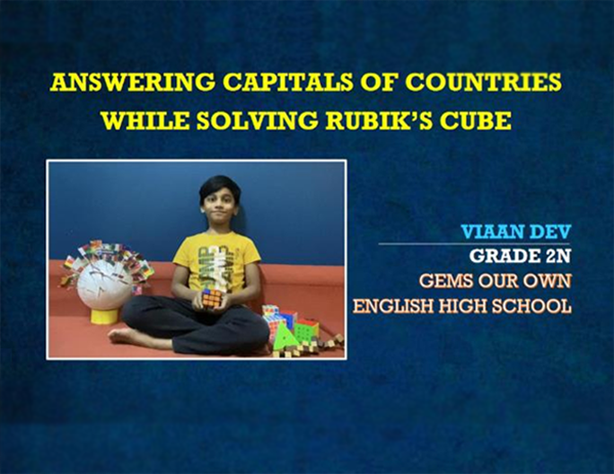 Answering capital of countries while solving rubik’s cube