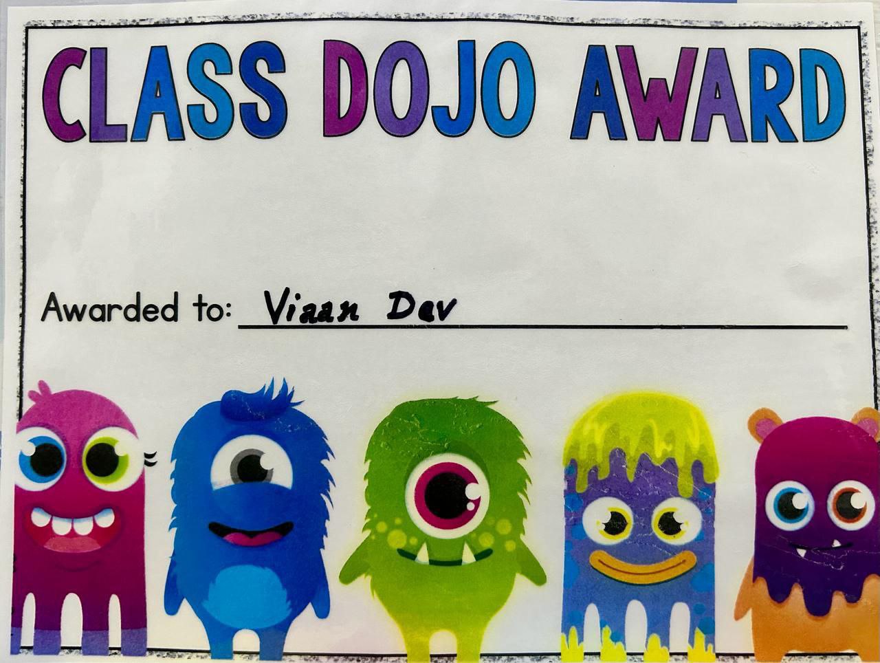 Class Dojo Award